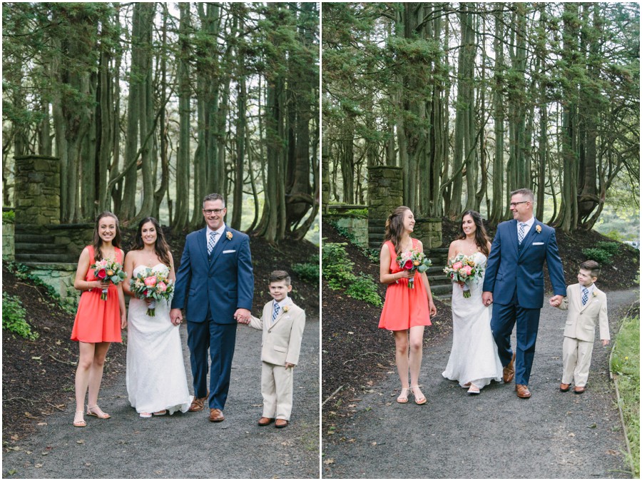 Bridal party, bridesmaids, groomsmen, parque at ridley creek state park