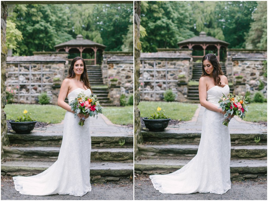 bride smiling at ridley creek state park