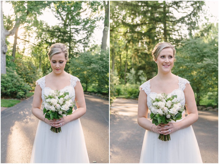 bride and her bouquet at meredith manor