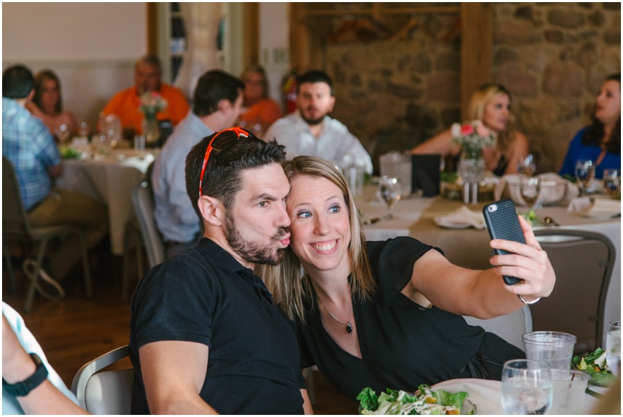 guests at reception taking a selfie at meredith manor