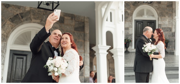 bride & groom selfie at loch aerie mansion wedding frazer pa
